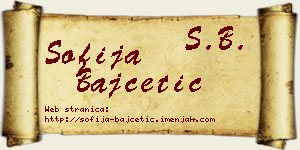Sofija Bajčetić vizit kartica
